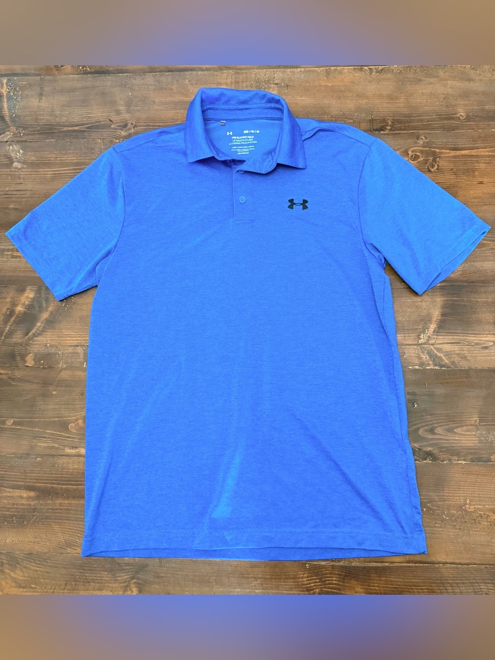 Under Armour Playoff Polo Blue HeatGear Men’s Medium Golf Shirt